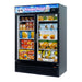 Turbo Air TGF-49FB-N 54 3/8" Two Section Display Freezer w/ Swing Doors - Bottom Mount Compressor, Black, 115v - Donut-Supplies.Com