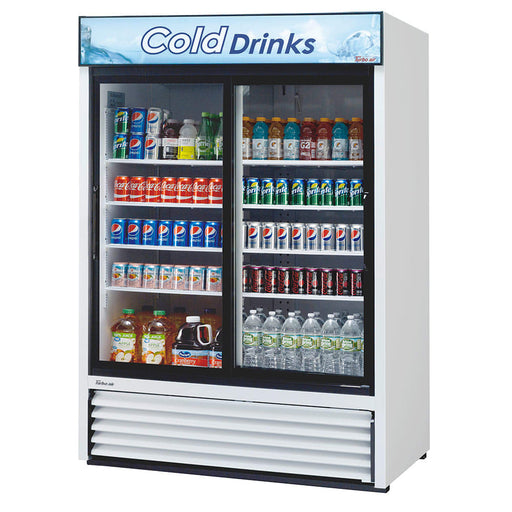 Turbo Air TGM-48R-N 56" Series Two Section Glass Door Merchandiser - (2) Sliding Doors, White, 115v - Donut-Supplies.Com