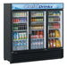 Turbo Air TGM-72RSB-N 78" Series Three Section Glass Door Merchandiser - (3) Left/Right Hinge Doors, Black, 115v - Donut-Supplies.Com