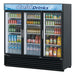 Turbo Air TGM-72RSB-N 78" Series Three Section Glass Door Merchandiser - (3) Left/Right Hinge Doors, Black, 115v - Donut-Supplies.Com
