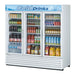 Turbo Air TGM-72RS-N 78" Series Three Section Glass Door Merchandiser - (3) Left/Right Hinge Doors, White, 115v - Donut-Supplies.Com