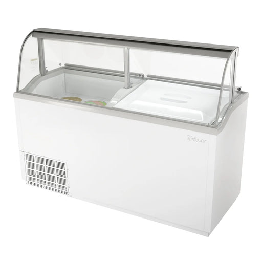 Turbo Air TIDC-70W-N 68" Stand Alone Ice Cream Freezer w/ 12 Tub Capacity - White, 115v - Donut-Supplies.Com