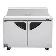 Turbo Air TST-48SD-N 48" Super Deluxe 2 Door Refrigerated Sandwich Prep Table - Donut-Equipment.com