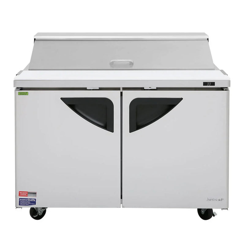 Turbo Air TST-48SD-N 48" Super Deluxe 2 Door Refrigerated Sandwich Prep Table - Donut-Equipment.com