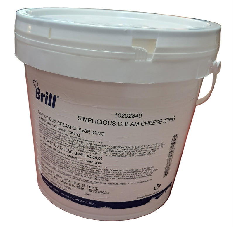 Brill Simplicious Cream Cheese Icing 18 lbs - Donut-Supplies.Com