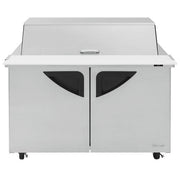Turbo Air TST-48SD-18-N-DS 48" 2 Door Mega Top Dual Sided Refrigerated Sandwich Prep Table - Donut-Equipment.com