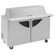 Turbo Air TST-48SD-18-N-DS 48" 2 Door Mega Top Dual Sided Refrigerated Sandwich Prep Table - Donut-Equipment.com