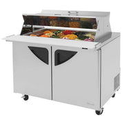 Turbo Air TST-48SD-18-N-DS 48" 2 Door Mega Top Dual Sided Refrigerated Sandwich Prep Table - Donut-Equipment.com