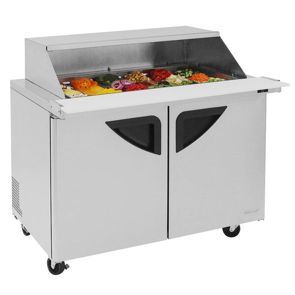 Turbo Air TST-48SD-18-N-SL 48" 2 Door Mega Top Sliding Lid Refrigerated Sandwich Prep Table - Donut-Equipment.com