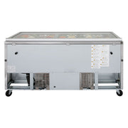 Turbo Air TST-72SD-30-N-GL 72" 3 Door Mega Top Hinged Glass Lid Refrigerated Sandwich Prep Table - Donut-Equipment.com