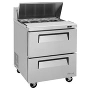 Turbo Air TST-28SD-D2-N 28" 2 Drawer Refrigerated Sandwich Prep Table - Donut-Equipment.com