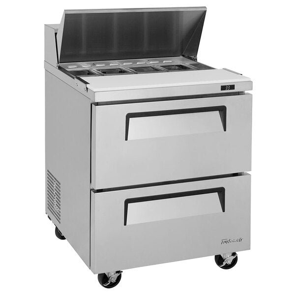 Turbo Air TST-28SD-D2-N 28" 2 Drawer Refrigerated Sandwich Prep Table - Donut-Equipment.com