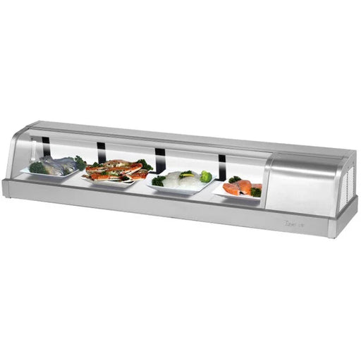 Turbo Air SAK-60R-N 60" Stainless Steel Curved Glass Refrigerated Display/Sushi Case - Right Side Compressor - Donut-Supplies.Com