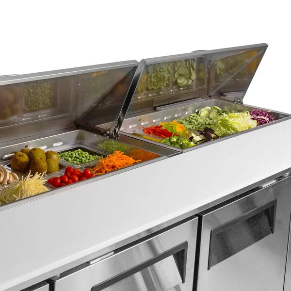 Turbo Air JST-72-N 71" 3 Door Side Mount Compressor Refrigerated Sandwich Prep Table - Donut-Equipment.com