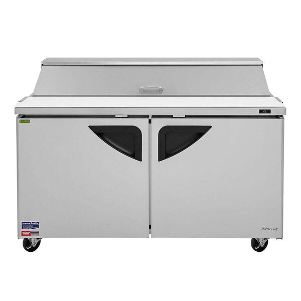Turbo Air TST-60SD-N 60" Super Deluxe 2 Door Refrigerated Sandwich Prep Table - Donut-Equipment.com