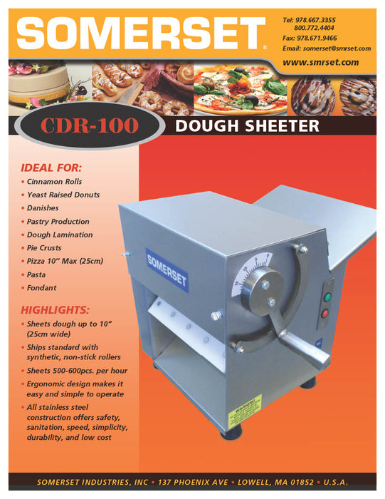 CDR-1100 Dough Roller / Double Pass- Front Operated