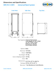 Cozoc HPC7011-C9F9 Heater/Proofer Cabinet, 1500 watts - Donut-Supplies.Com