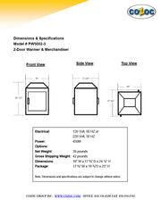 Two Door Warmer and Merchandiser for Cooked Foods Display for Service Counter - Donut-Supplies.Com
