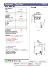 Turbo Air PST-28-N (Left or Right Side Hinge) 1 Solid Door Sandwich/Salad Unit Front Breathing Airflow - Donut-Equipment.com