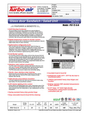 Turbo Air PST-72-G-N 72 5/8" Glass Door PRO Series Sandwich/Salad Prep Table w/ Refrigerated Base - Donut-Equipment.com