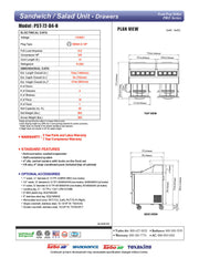 Turbo Air PST-72-D4-N 72 5/8" PRO Series Sandwich/Salad Prep Table w/ Refrigerated Base - Donut-Equipment.com