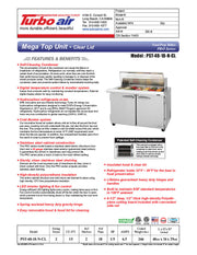 Turbo Air PST-48-18-N-CL 48 1/4" PRO Series Mega Top Sandwich/Salad Prep Table w/ Refrigerated Base - Donut-Equipment.com