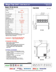 Turbo Air PST-48-18-N-SL 48 1/4" PRO Series Mega Top Sandwich/Salad Prep Table w/ Refrigerated Base - Donut-Equipment.com