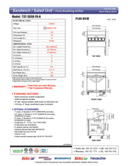 Turbo Air TST-36SD-FB-N 27 1/2" Super Deluxe Sandwich/Salad Prep Table - Donut-Equipment.com