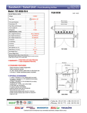 Turbo Air TST-48SD-FB-N 48.25'' Super Deluxe Sandwich/Salad Prep Table - Donut-Equipment.com