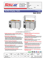 Turbo Air JBT-48-N 47" Stainless Steel Refrigerated Buffet Display Table - Donut-Equipment.com