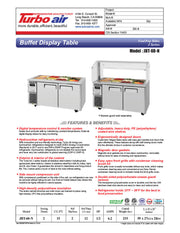 Turbo Air JBT-60-N 59" Stainless Steel Refrigerated Buffet Display Table - Donut-Equipment.com
