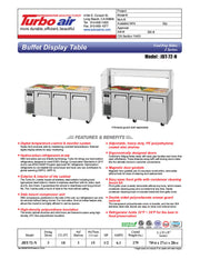 Turbo Air JBT-72-N 71" Stainless Steel Refrigerated Buffet Display Table - Donut-Equipment.com