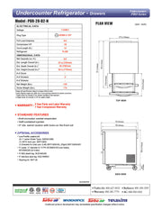 Turbo Air PUR-28-D2-N 27 1/2" W Undercounter Refrigerator w/ 1 Section & 2 Drawers - Donut-Equipment.com