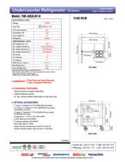 Turbo Air TUR-48SD-D2-N 48 1/4" W Undercounter Refrigerator w/ 2 Sections, 1 Door & 2 Drawers - Donut-Equipment.com