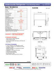 Turbo Air TUR-60SD-FB-N 60 1/4" W Undercounter Refrigerator w/ 2 Sections, Solid Doors & Front Breathing - Donut-Equipment.com