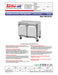 Turbo Air MUR-34S-N6 M3 Series 34" Shallow Depth Undercounter Refrigerator w/ 1 Section & 1 Solid Door - Donut-Supplies.Com