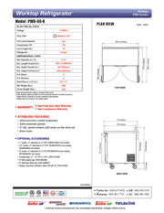 Turbo Air PWR-60-N 60 1/4" Worktop Refrigerator w/ 2 Sections, 2 Solid Doors - Donut-Equipment.com