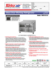 Turbo Air PWR-48-G-N 48 1/4" Worktop Refrigerator w/ 2 Sections, 2 Glass Doors - Donut-Equipment.com