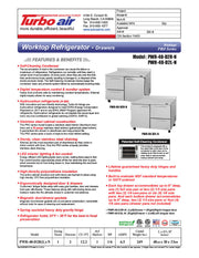 Turbo Air PWR-48-D2R-N 48 1/4" Worktop Refrigerator w/ (2) Sections, 2 Drawers & 1 Solid Door - Donut-Equipment.com