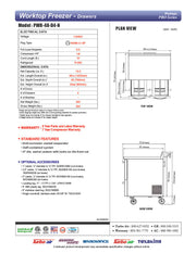 Turbo Air PWR-48-D4-N 48 1/4" Worktop Refrigerator w/ 2 Sections, 4 Drawers - Donut-Equipment.com
