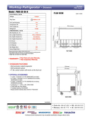 Turbo Air PWR-60-D4-N 60 1/4" Worktop Refrigerator w/ 2 Sections, 4 Drawers - Donut-Equipment.com