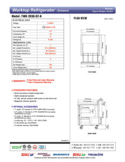 Turbo Air TWR-28SD-D2-N 27 1/2" Super Deluxe Worktop Refrigerator w/ (1) Section, 2 Drawers - Donut-Equipment.com