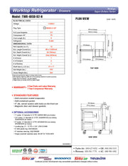 Turbo Air TWR-48SD-D2-N 48 1/4" Super Deluxe Worktop Refrigerator w/ (2) Sections, 2 Drawers & 1 Solid Door - Donut-Equipment.com