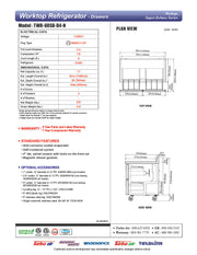 Turbo Air TWR-60SD-D4-N 60 1/4" Super Deluxe Worktop Refrigerator w/ (2) Sections, 4 Drawers - Donut-Equipment.com