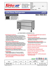 Turbo Air PRCBE-36R-N 36" PRO Series Chef Base w/ 2 Drawers - 115v - Donut-Equipment.com