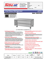 Turbo Air PRCBE-60R-N 60" PRO Series Chef Base w/ 4 Drawers - 115v - Donut-Equipment.com