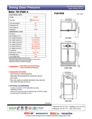Turbo Air TGF-47SDH-N 51 1/8" White Super Deluxe Two Section Display Freezer w/ Swing Doors – Bottom Mount Compressor, LED Lighting, 115v - Donut-Equipment.com