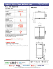 Turbo Air TJMR-55SDW-N 65 1/8" White Super Deluxe Two Section Glass Door Merchandiser – (2) Swing Doors, 115v - Donut-Equipment.com