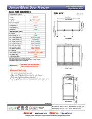 Turbo Air TJMF-85SDB-N 97 1/2" Black Super Deluxe Three Section Glass Door Display Freezer – (3) Swing Doors, 115v - Donut-Equipment.com