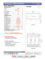 Turbo Air TGM-72RS-N 78" Series Three Section Glass Door Merchandiser - (3) Left/Right Hinge Doors, White, 115v - Donut-Equipment.com